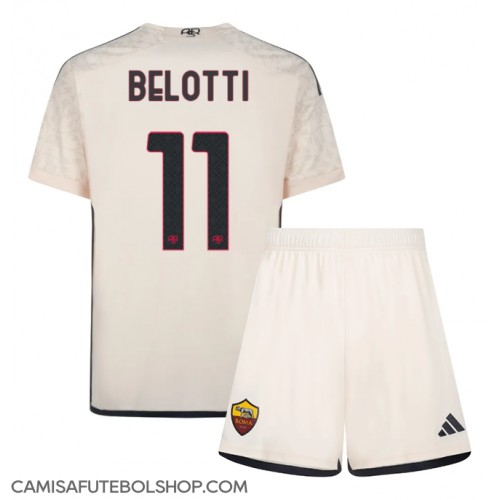 Camisa de time de futebol AS Roma Andrea Belotti #11 Replicas 2º Equipamento Infantil 2023-24 Manga Curta (+ Calças curtas)